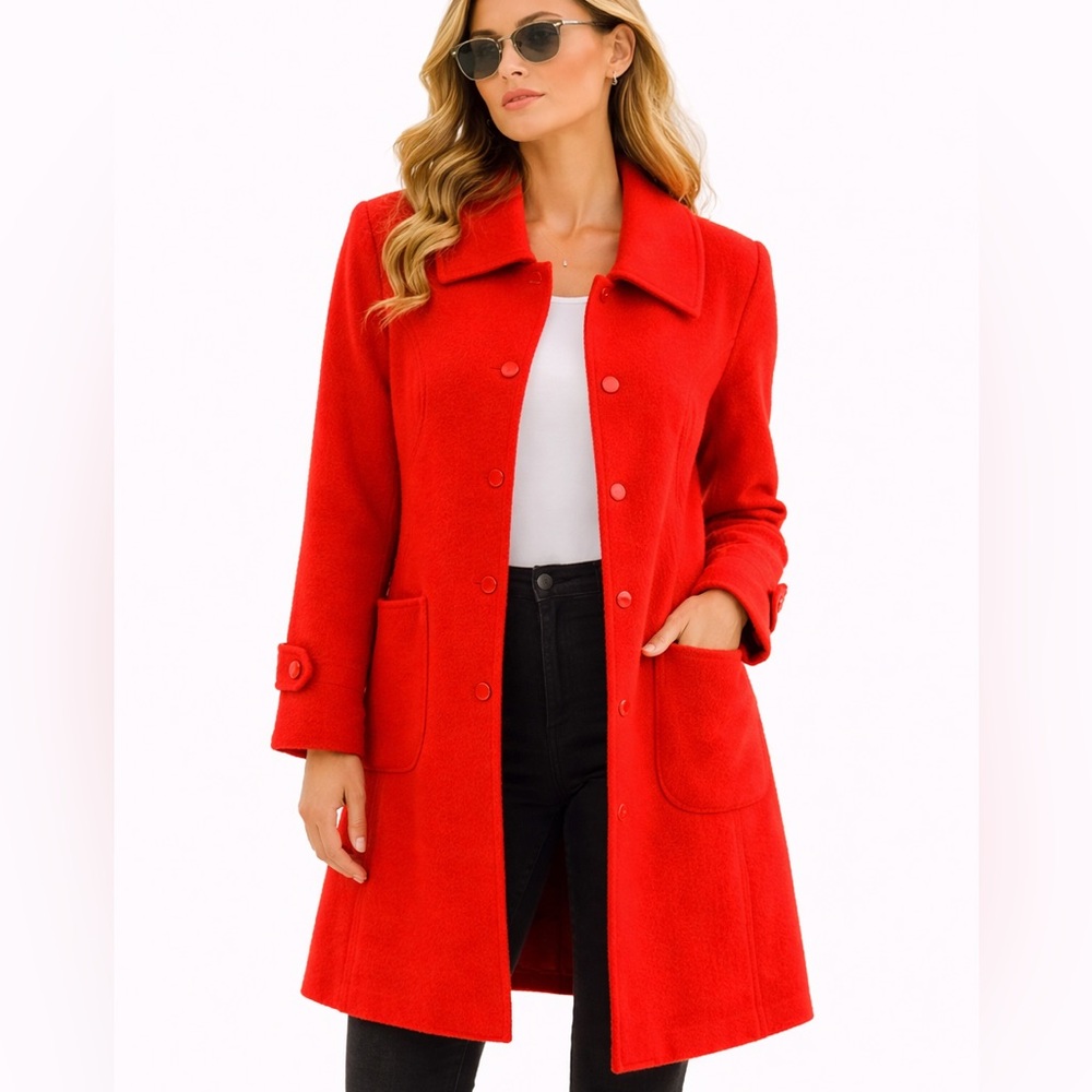 Elegant Red Trench Coat for Women